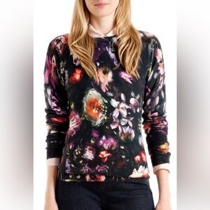 (SOLD) Ted Baker London Floral Print 100% Cotton Sweater Top
